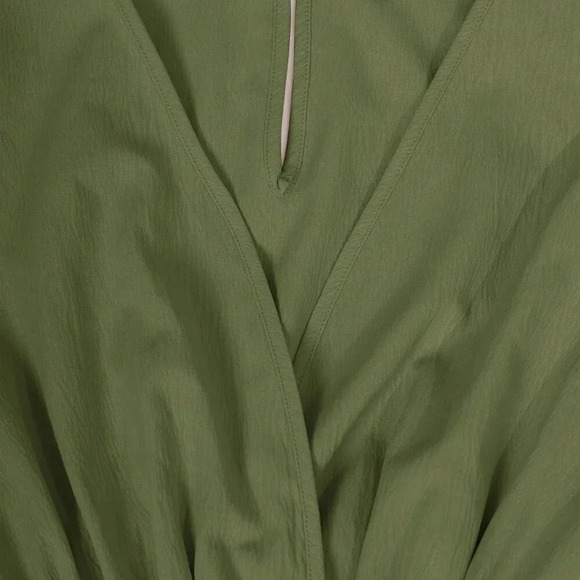 Army Green Elegant Women's Casual Solid Color Lantern Sleeve Jumpsuit - Picture 9 of 9